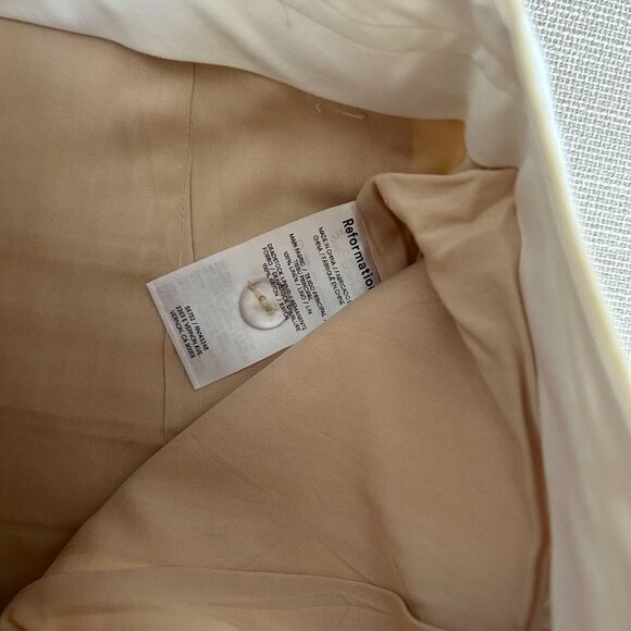 NEW Reformation Alex Linen Short Sz4/6 Sugar - Picture 7 of 8